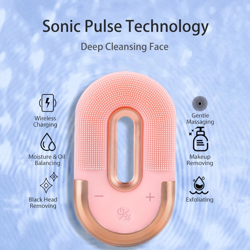 Facial Cleanser, Blue Light Cleansing & Massage Brush Instrument
